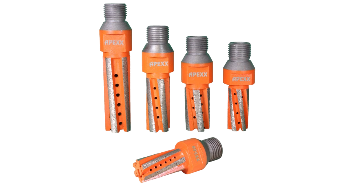 Apexx Orange High Speed CNC Finger Bits For Granite & Quartz Surfaces