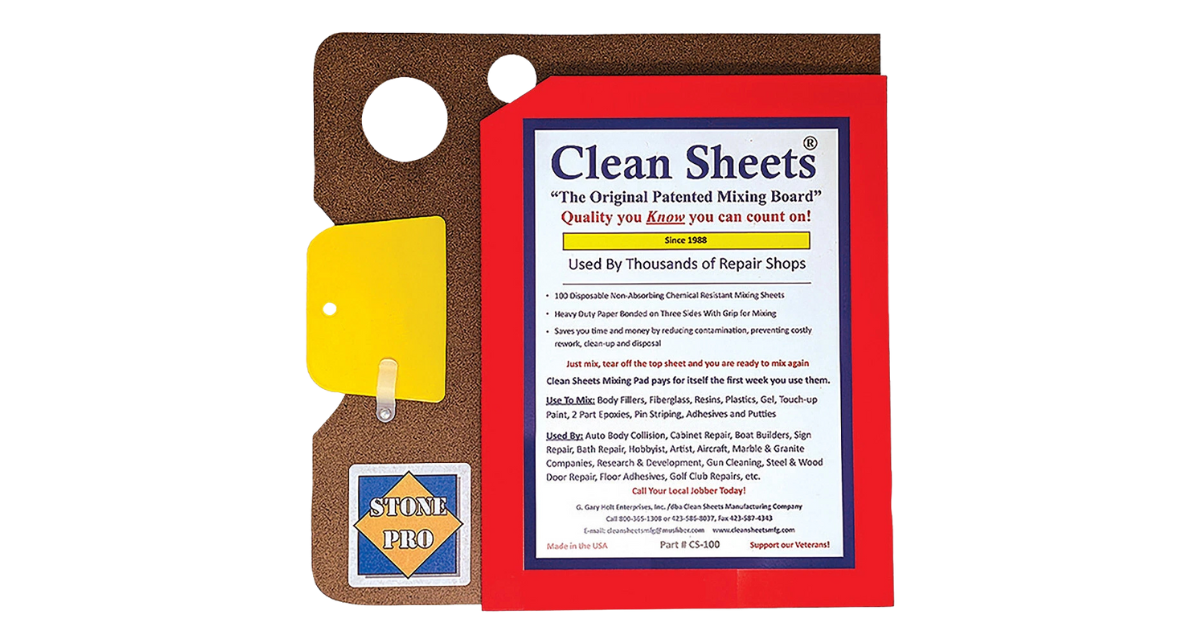 Cleaning sheets packaging with text and a yellow label on a white background