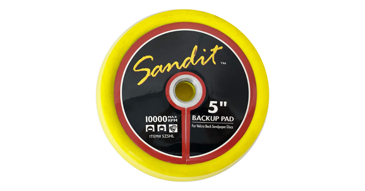SANDIT Wedge Yellow Foam Hook & Loop Backer Head 5/8”-11 Thread