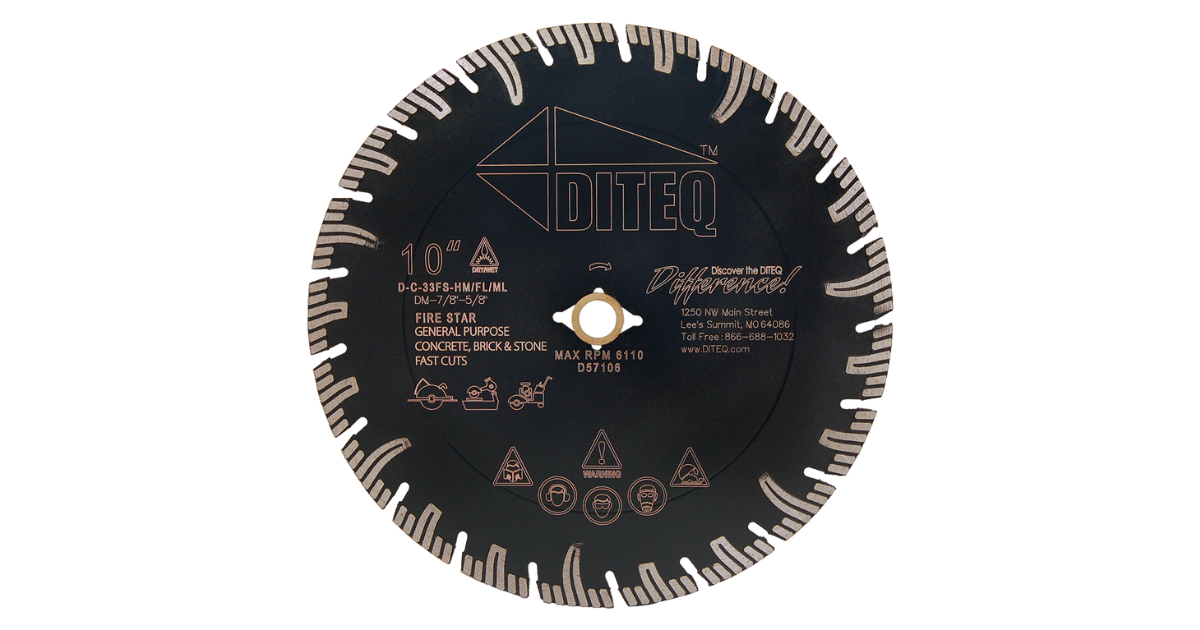 Diteq C-33 Firestar Blades For Concrete, Brick & Stone & More