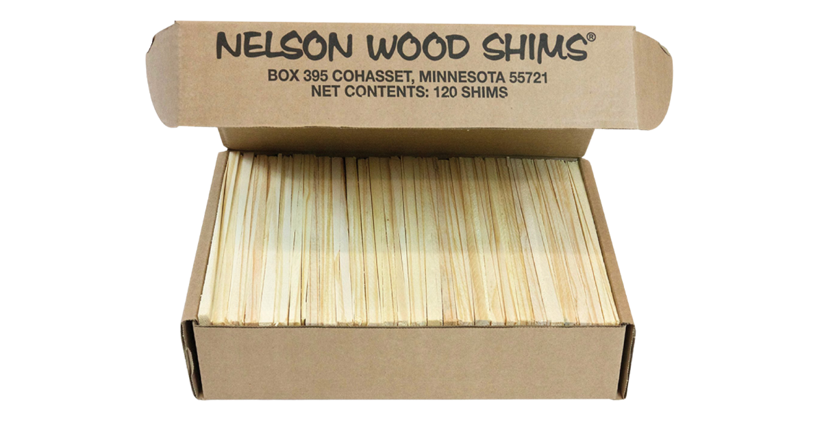 Nelson Wood Shims 8" x 1-3/8"- Box of 120