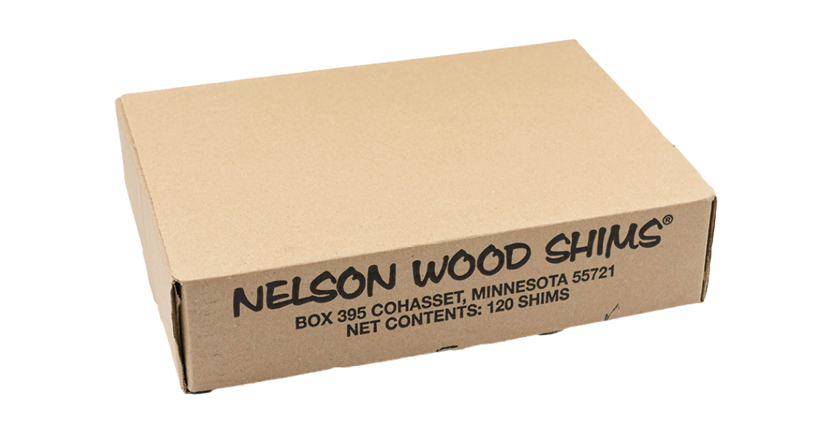 Nelson Wood Shims 8" x 1-3/8"- Box of 120