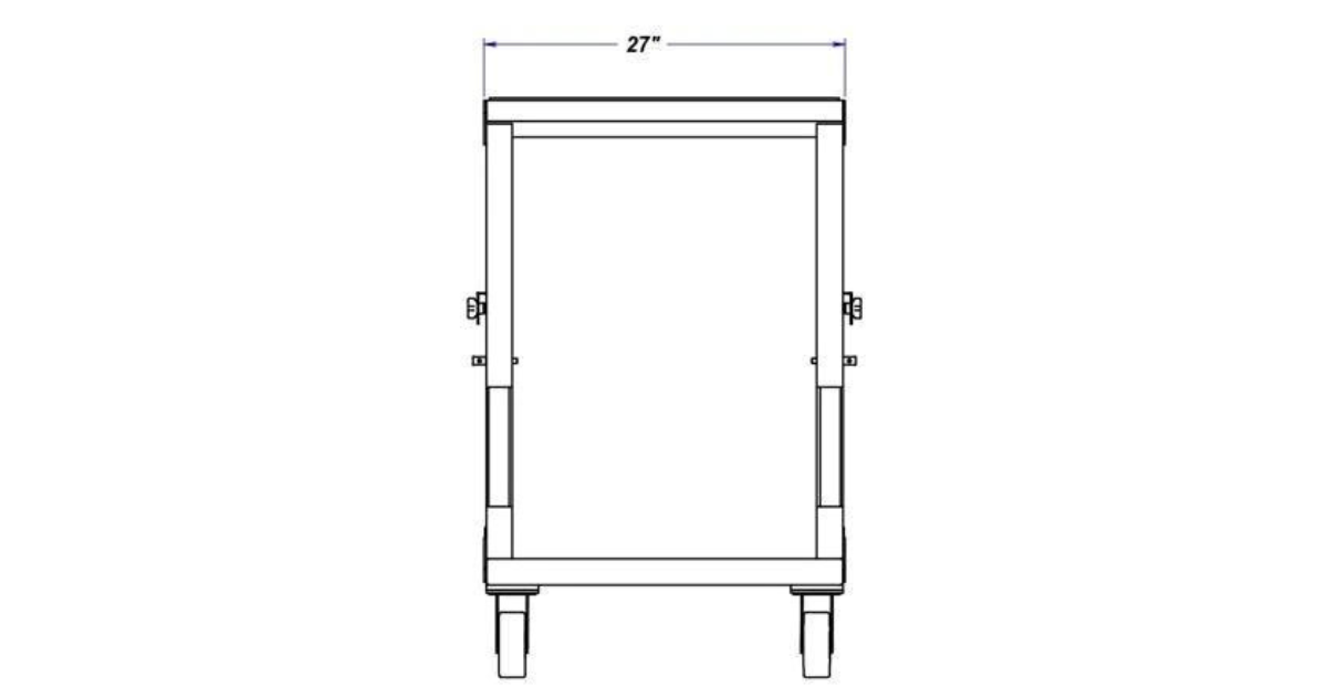 WEHA 27″ Adjustable Height Galvanized Work Table With 4 Stabilizers