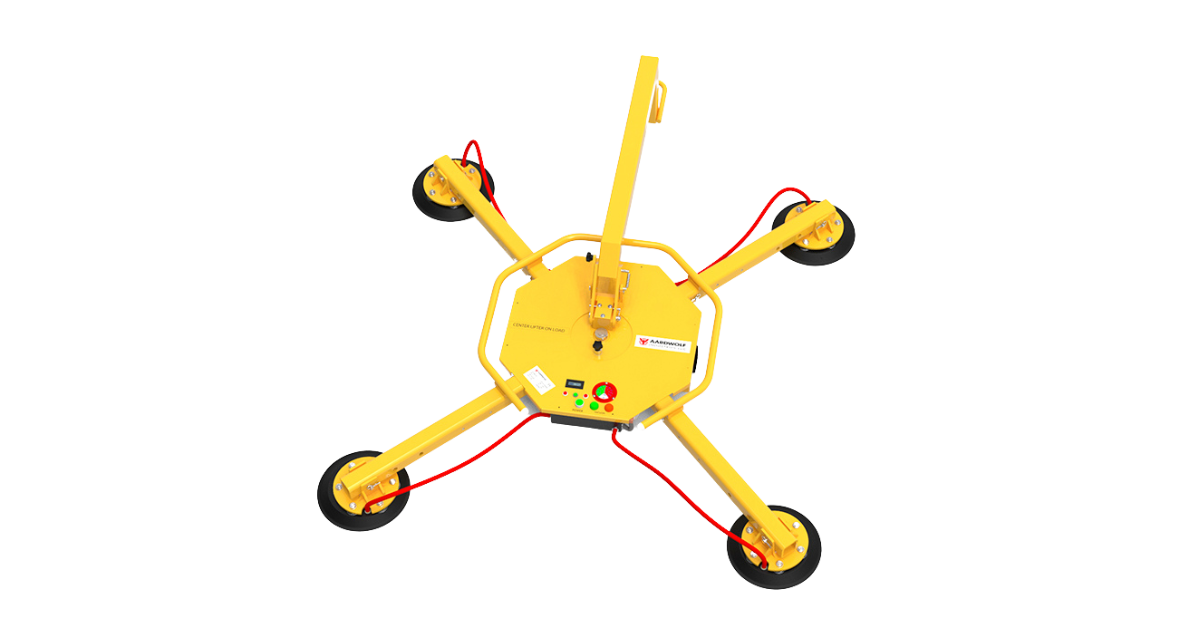 ARGL500DC Lifter from the top, showing the control panel and top connecting bar