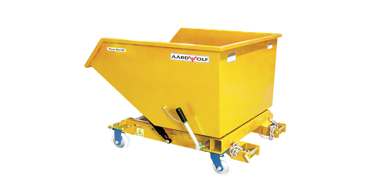 Aardwolf Waste Bin Powder Coated 3mm (Self Dumping Hopper)