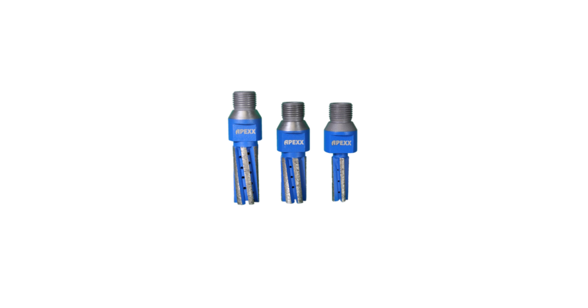 Apexx Blue CNC Finger Bits for Quartzite, Granite & Quartz
