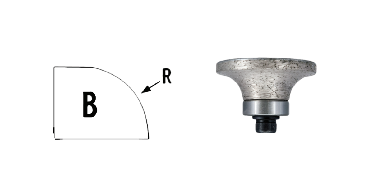 Diamax Cyclone Shape B Demi Bull Profile Premium Diamond Router Bit