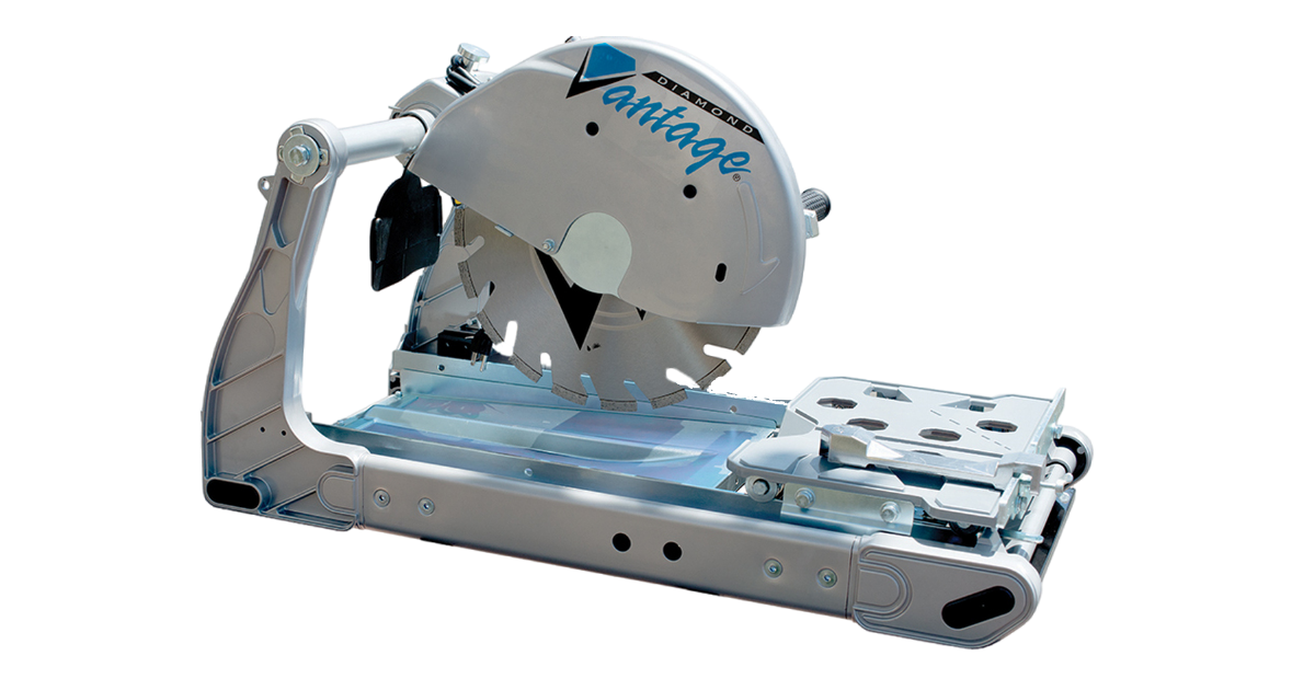The Diamond Vantage MDE350 is a dry masonry saw that has a 14 inch blade and a 3 horsepower motor. It can be used for cutting brick, block, and other general purpose applications.