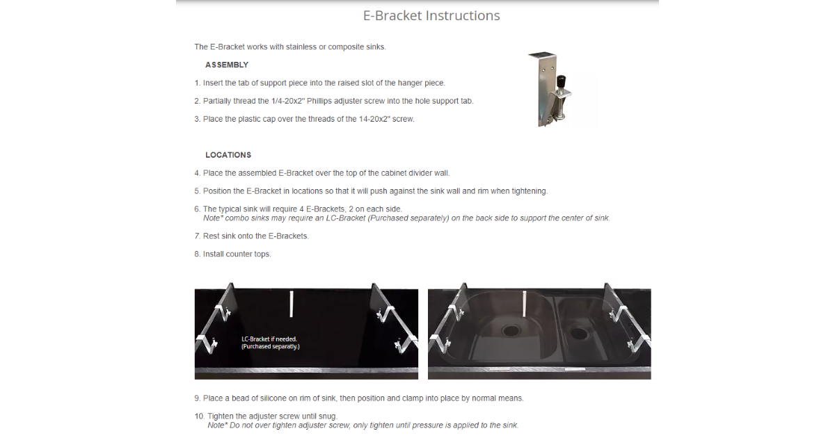 Sinkits E-Brackets, Box of 32