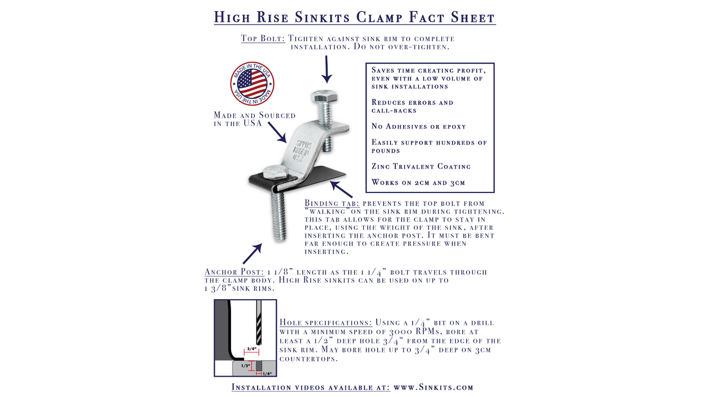 Sinkits High Rise 1-1/4" Anchor Bolt