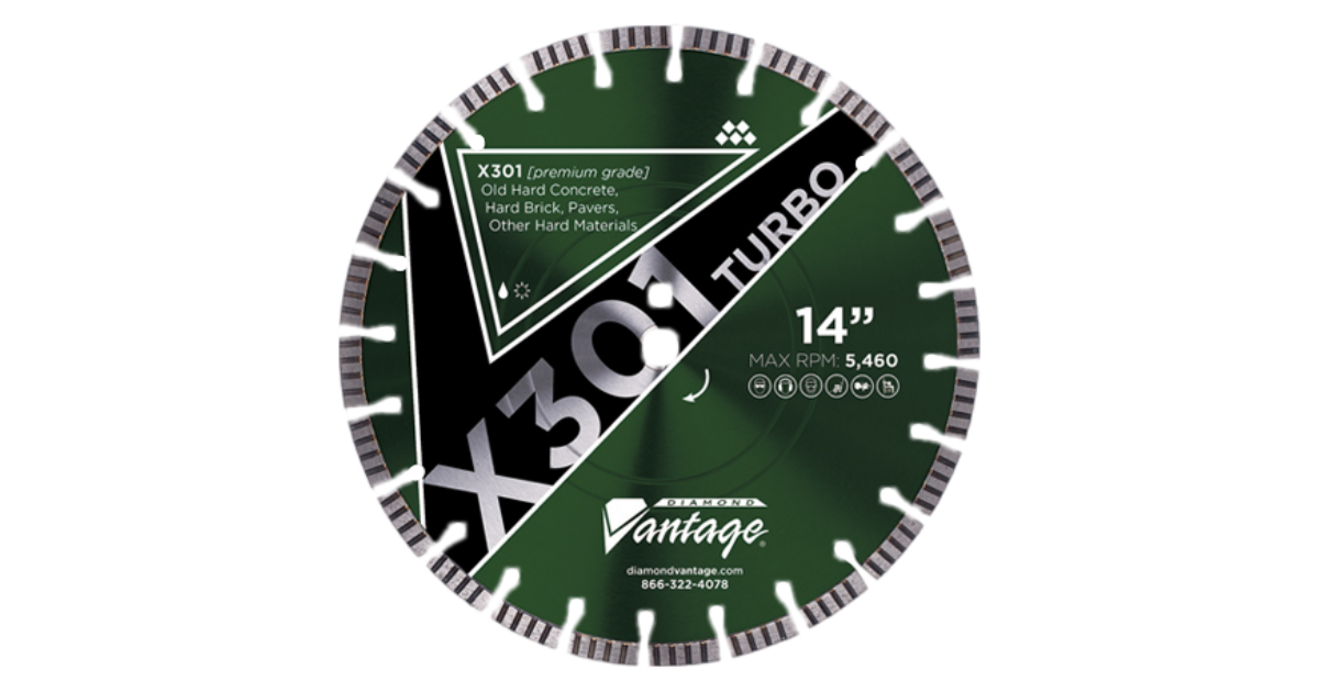 Diamond Vantage X301 Cutting Blade from our Turbo Segmented Blade collecection.