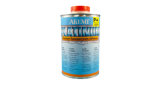 Can of Akemi Platinum Premium Epoxyacrylate Adhesive on a white background