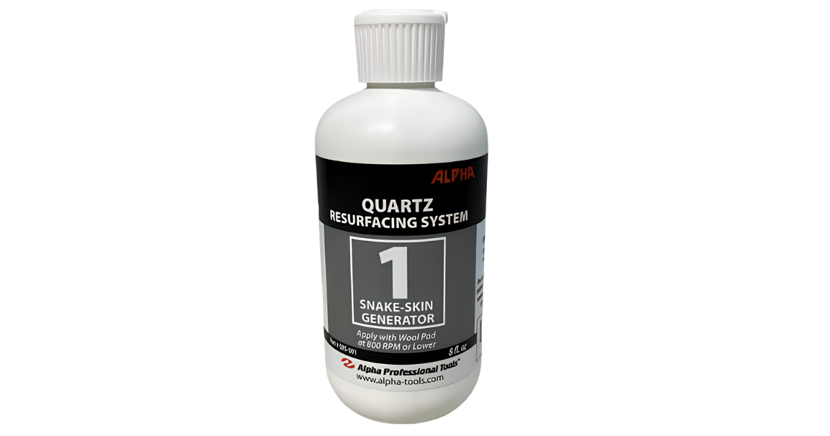 quartz resurfacing system step 1 bottle white, black and gray