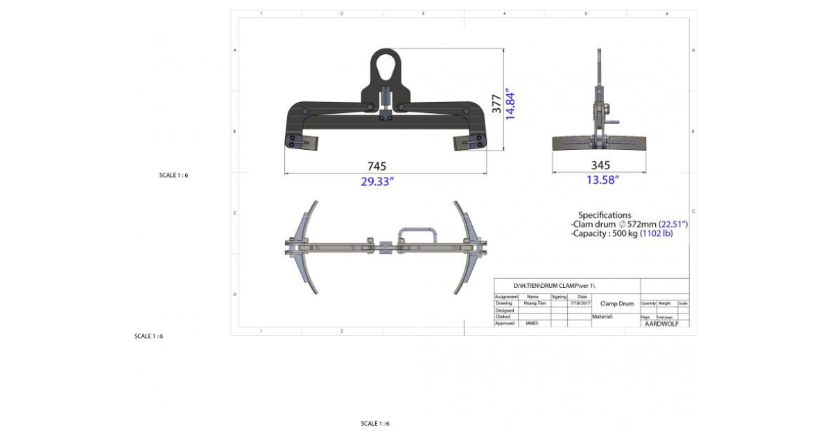 ADC-572 Aardwolf Drum Clamp