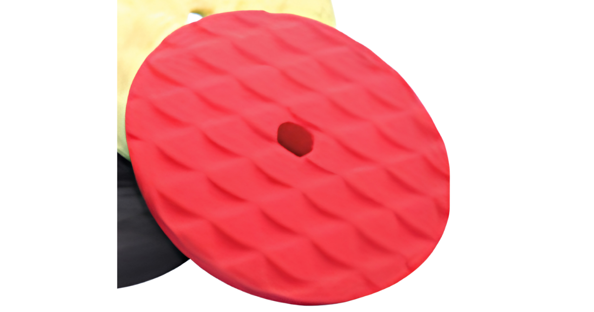 Step 3 Red Round Polishing Pad with diamond design