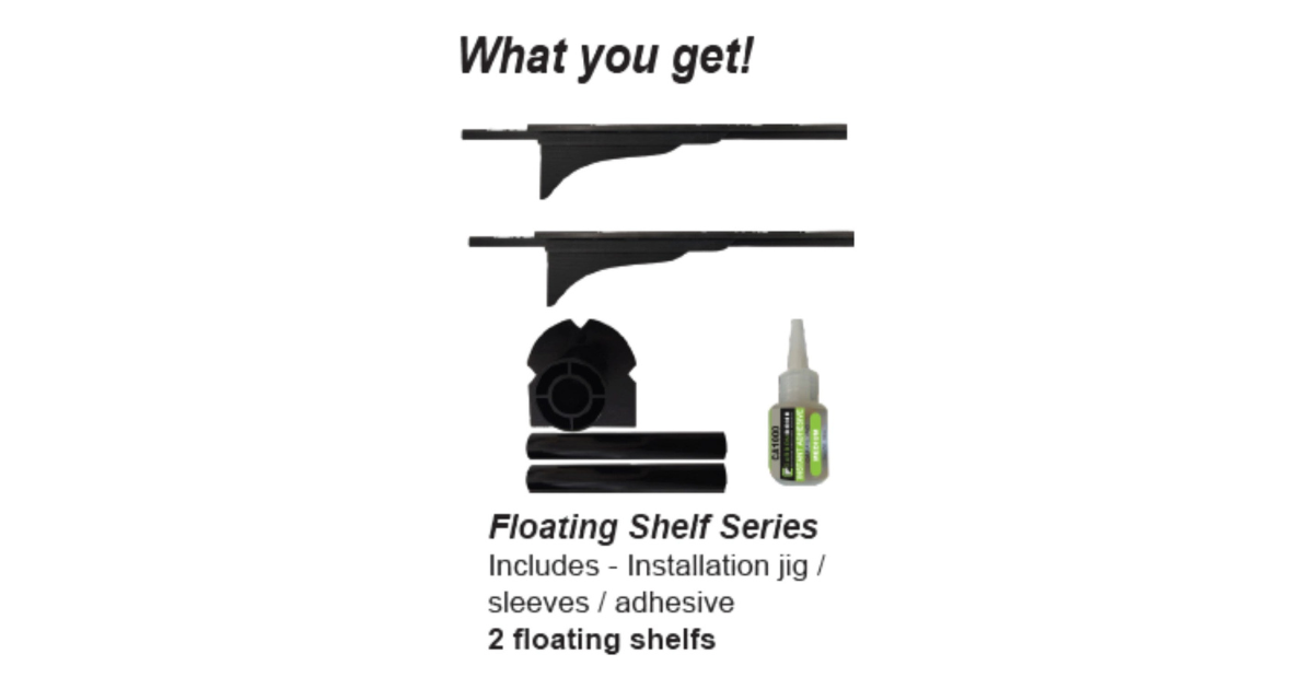 CarbonBar 12" Floating Flat Shelf - Bell (2-pack)