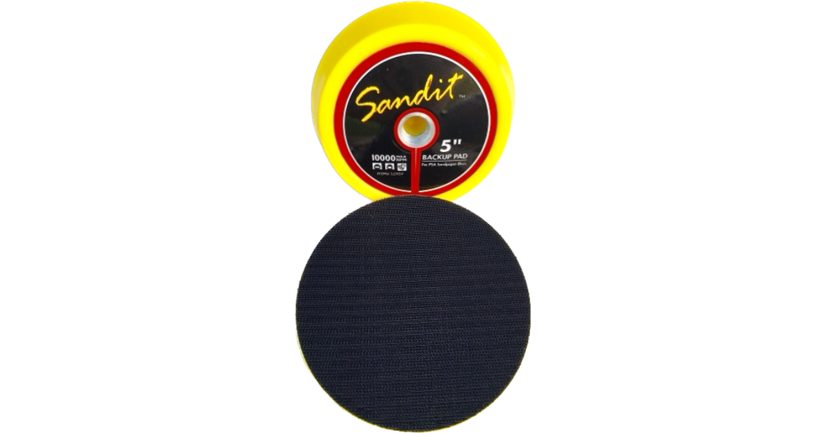 5” SANDIT® Yellow Foam Hook & Loop Backer Head 5/8”-11 Thread