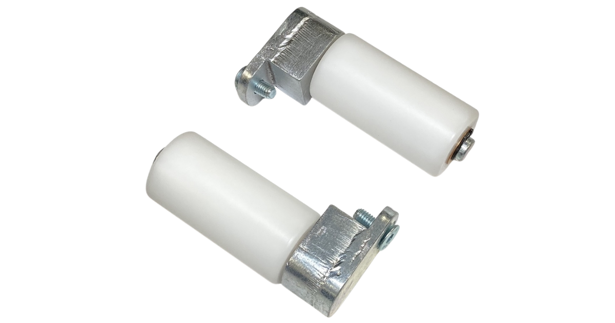 PaIr of AR50-AL50Roller Attachments white roller with metal top and screws