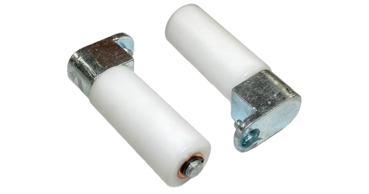PaIr of AR60-AL60 Roller Attachments white roller with metal top and screws