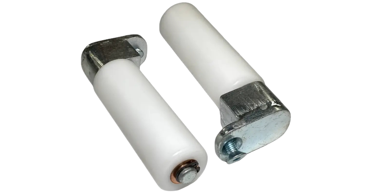 PaIr of AR75-AL75 Roller Attachments white roller with metal top and screws