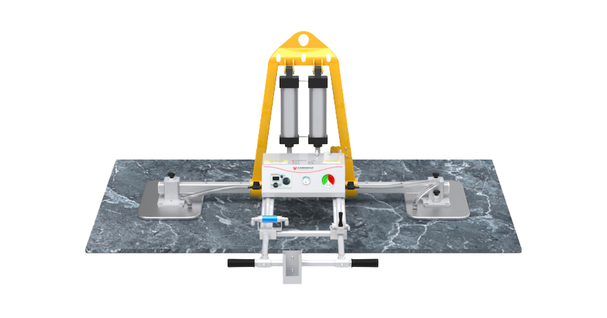 Aardwolf AVLP2 Double Pad 500kg Vacuum lifter suction attached to stone