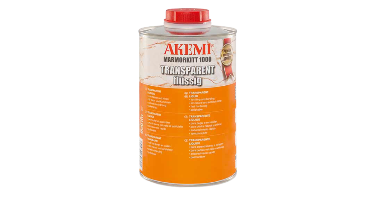 Orange and White Can Akemi Marmorkitt 1000 Transparent
