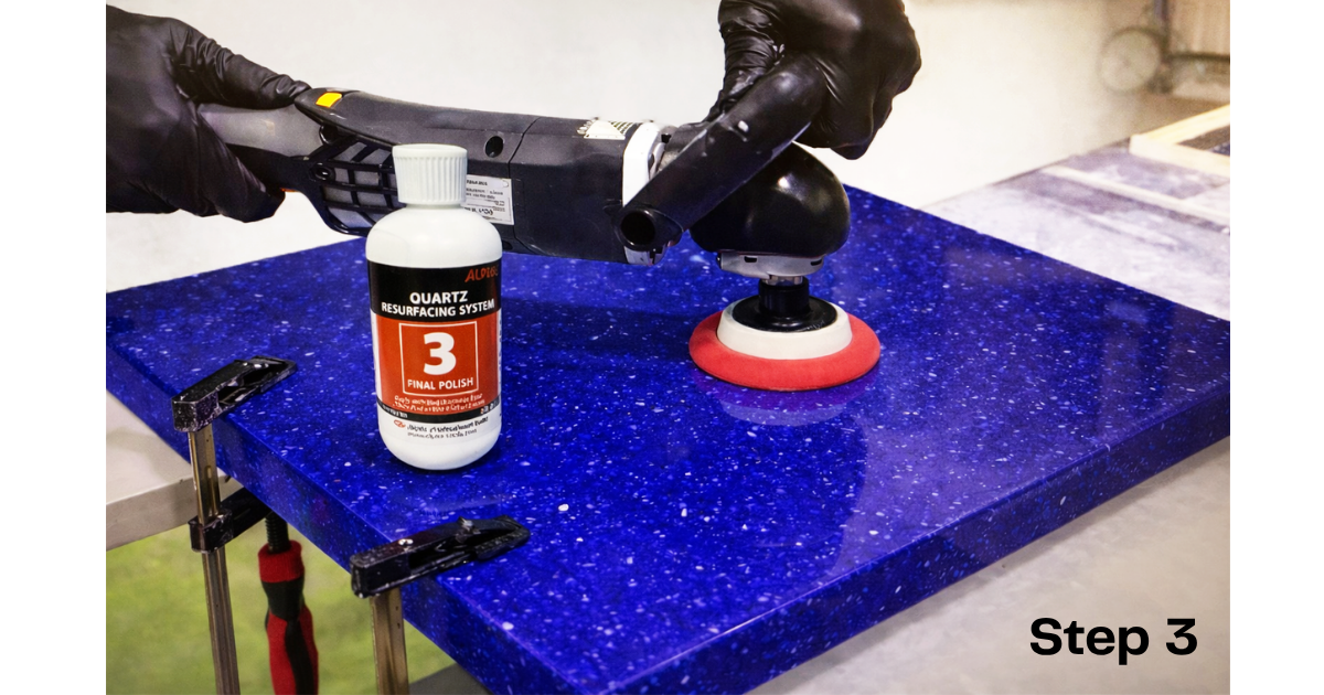 Action Photo of Step 3 polishing stone