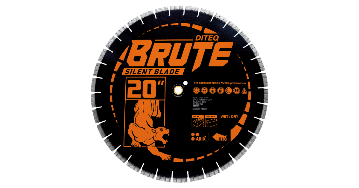 Diteq C/S-32BRS BRUTE Granite, Brick Pavers, Hard Concrete Silent Core Blade