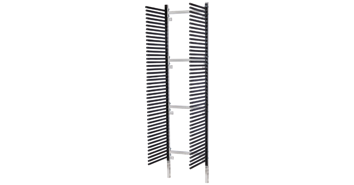 Groves Windshield Rack GWR-W45 Wall Mounted Rack with with Black Holders
