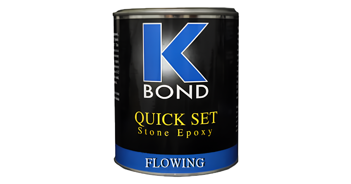 Gallon Black and Blue can K-Bond Quick Set Epoxy - Flowing