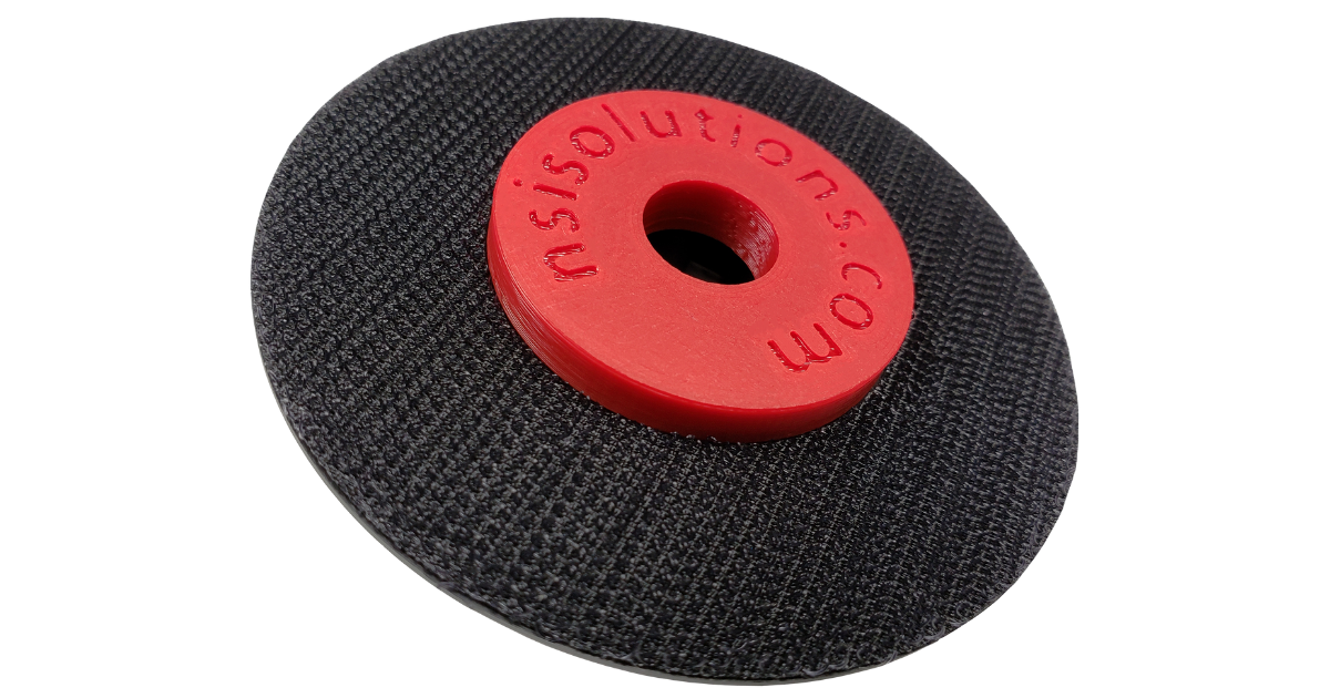 NSI SL3 3", H&L CTR Hub Backer Black disc with red center with nsisolutions.com marking on transparent background
