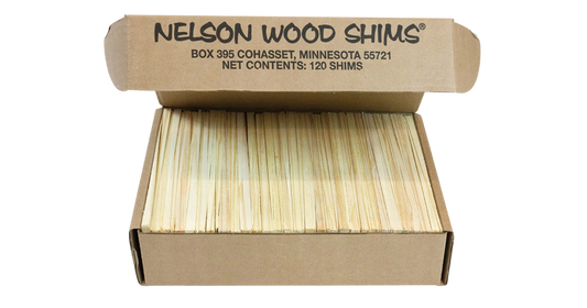 Nelson Wood Shims 8" x 1-3/8"- Box of 120