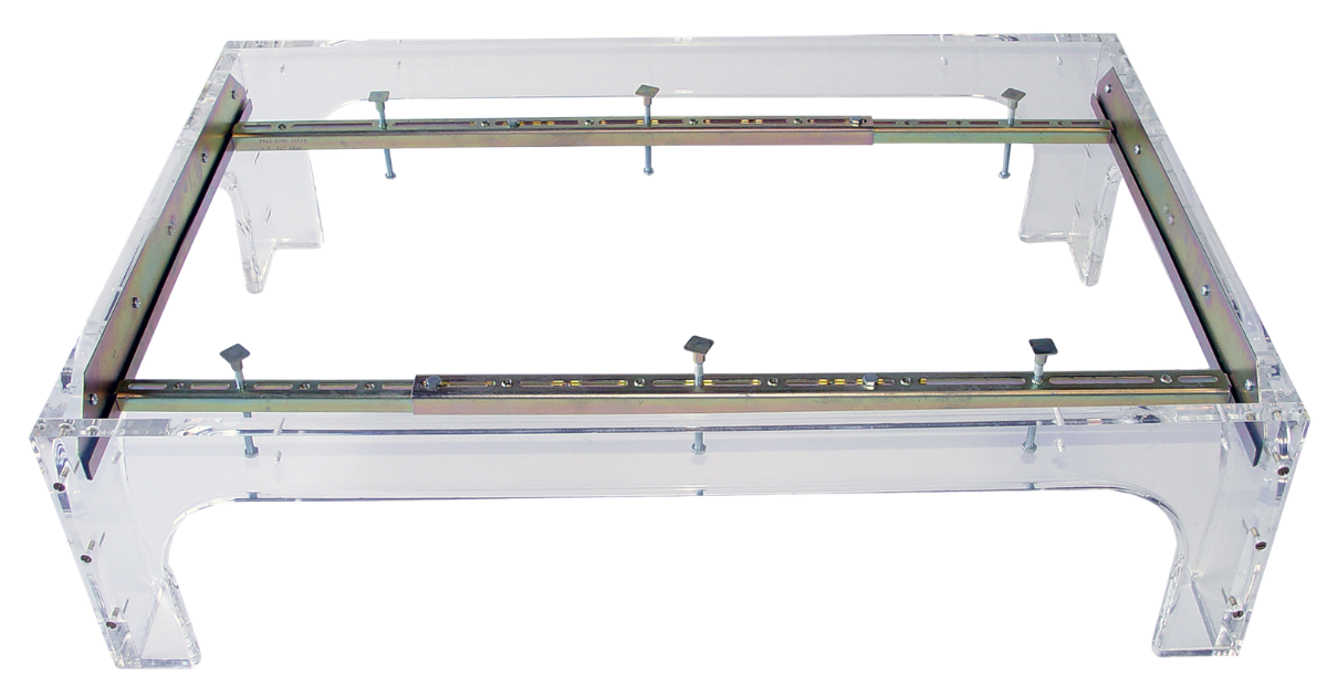precision works products, inc. Sink Setter model PW-104-P shown with metal adjustable brackets
