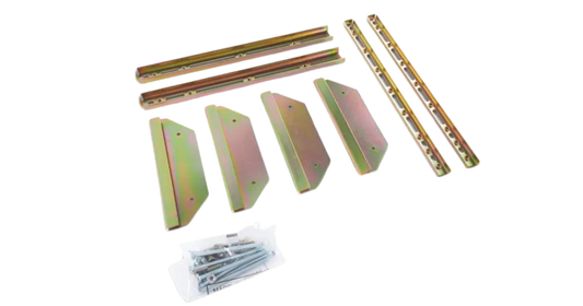 2 Inner & 2  Outer metal Channels, bag of screws, nuts and bolts, 4 metal side plates
all parts of the sink setter PW-99-P