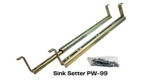 Sink Setter Undermount Sink Installation Kit - PW-99 2 Gold metal Adjustable rails and a bag screw and tools for installing