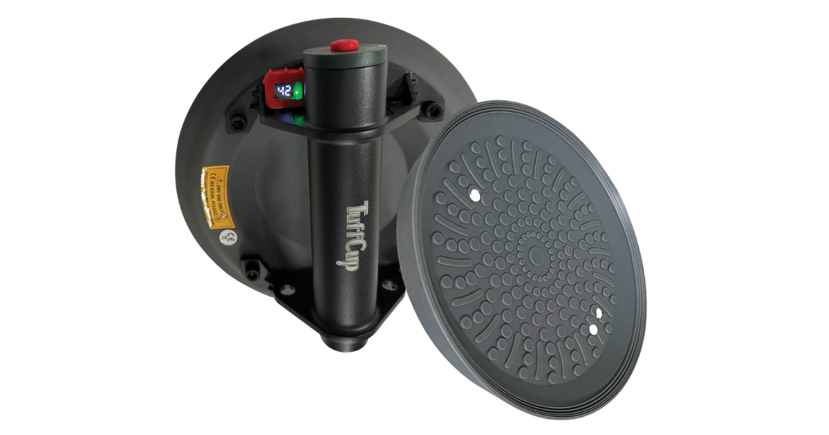 Both Top and Bottom views of TuffCup Titan 8" LED Battery Powered Vacuum Cup 