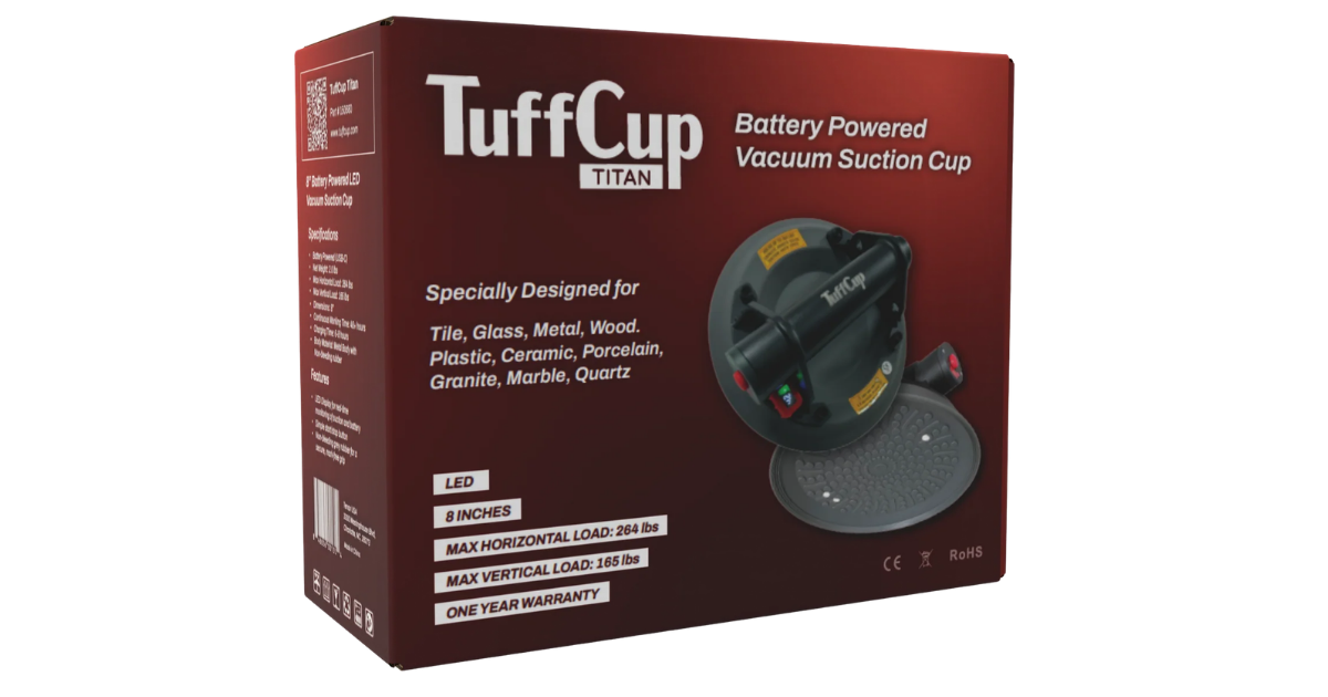 TuffCup Titan 8" LED Battery Powered Vacuum Cup Box with Details