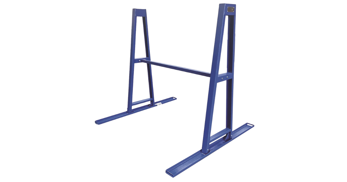 WEHA A-Frame Set with Crossbar in safety blue angled view