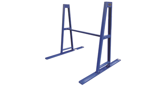 WEHA A-Frame Set with Crossbar in safety blue angled view