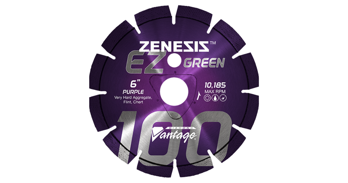 Zenesis Purple Z100 8" Early Entry Green Concrete Blade