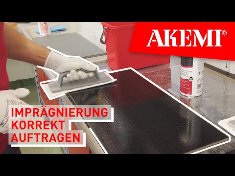 Video of applying impregnation correctly to stone and remove excess.