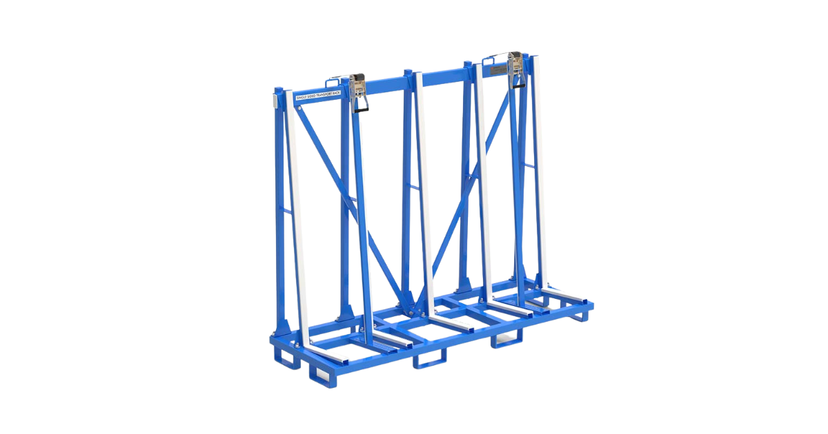 Aardwolf ASSTR2000 Single Sided Transport Rack with hold down straps shown