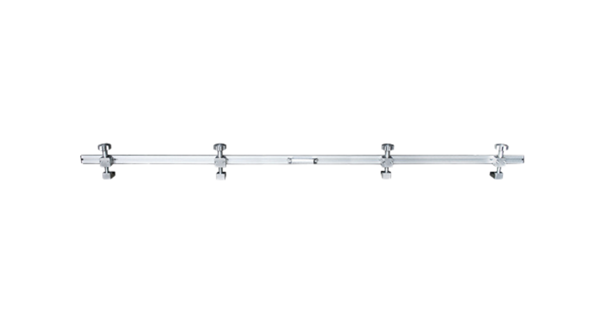Eight foot long Aardwolf Anti-Breakage Bar showing four adjustable clamps