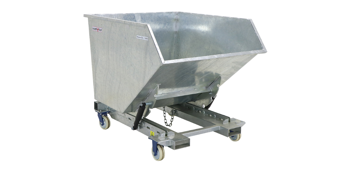 Aardwolf Waste Bin 1000 PC Galvanized 3mm (Self Dumping Hopper)