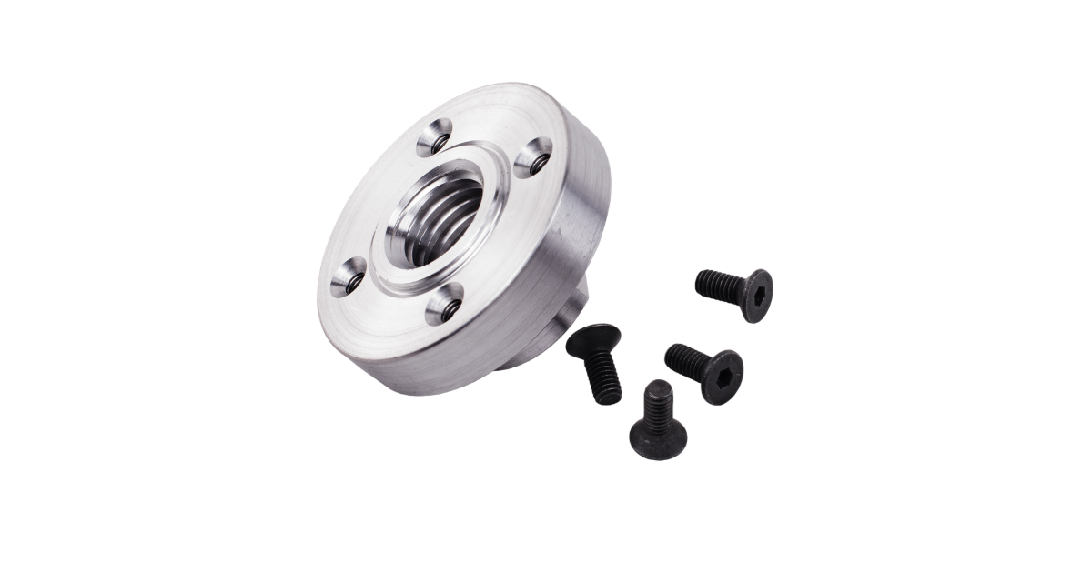 Stainless Steel Flush Cut Adapter, 5/8-11 Thread, 4 Socket head screws