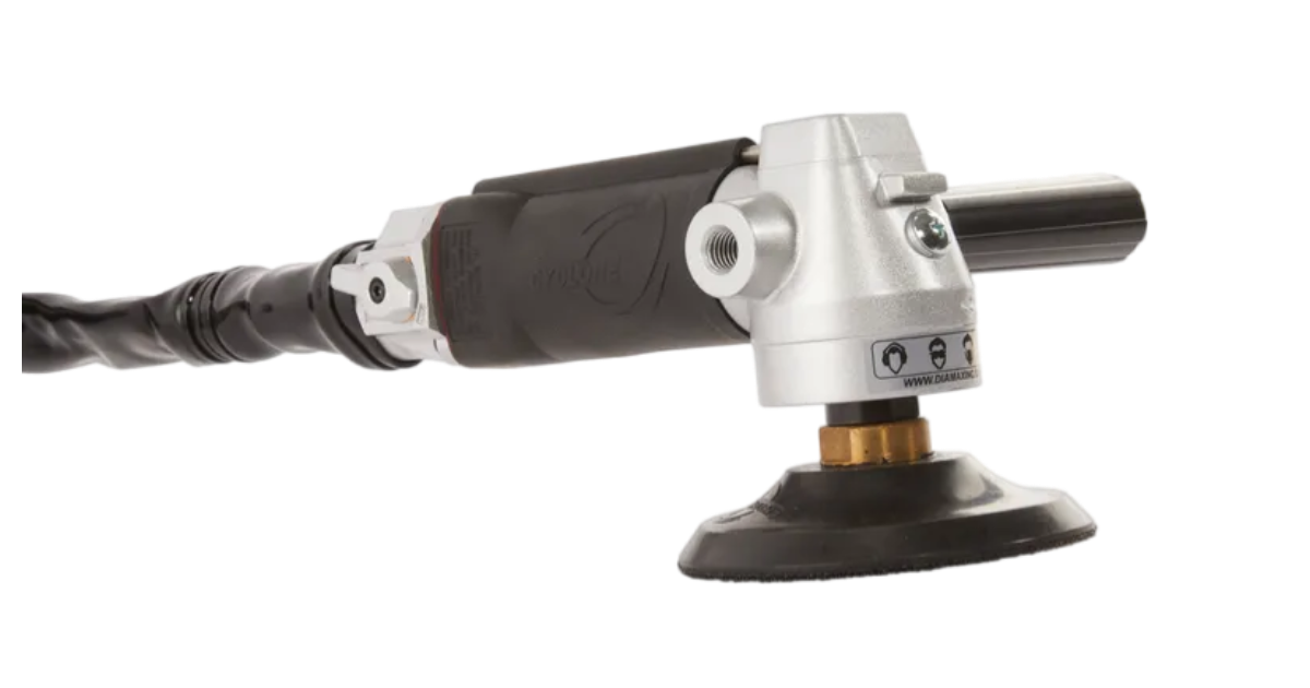 "Cyclone MVP Pneumatic Air Polisher - Diamax Industries has introduced the first air wet polisher completely assembled by hand. "